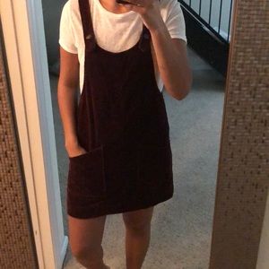 Burgundy corduroy overall skirtall
